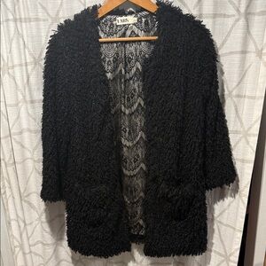 Lark Women's Textured Black Cardigan/coat S